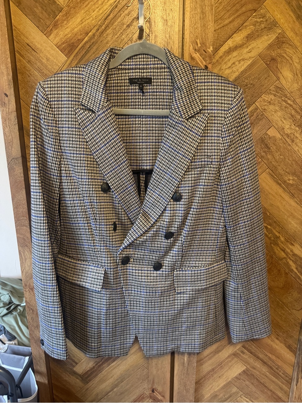 Rag & Bone Preston Houndstooth Double-Breasted Blazer